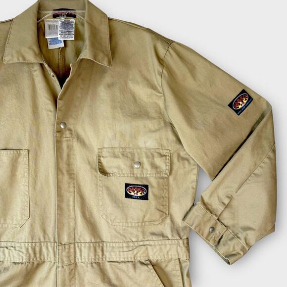 Rasco FR Khaki Flame Resistant Coverall Mens Size 46-R / XL 100% Cotton Unlined - Picture 6 of 16